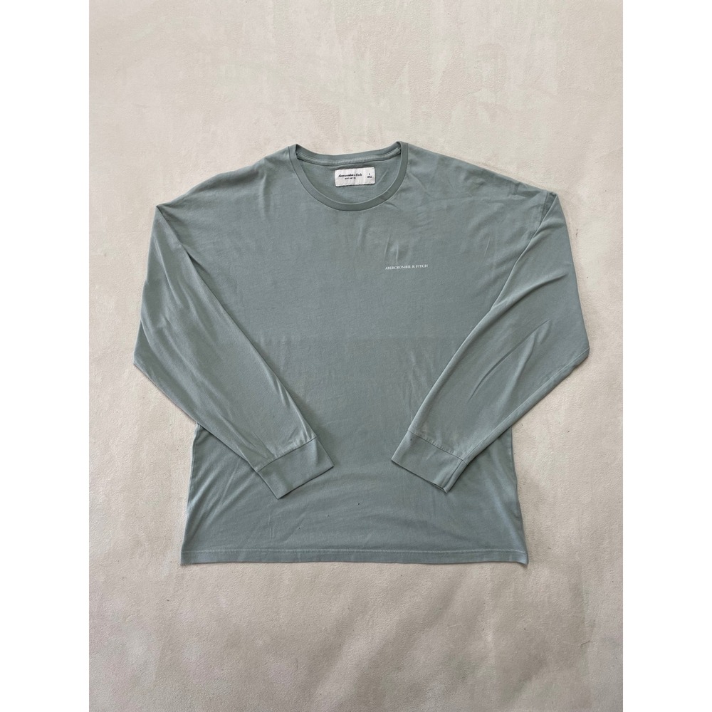 Abercrombie & Fitch Mens Soft AF Long Sleeve Graphic Y2K Tee Sage Green Large